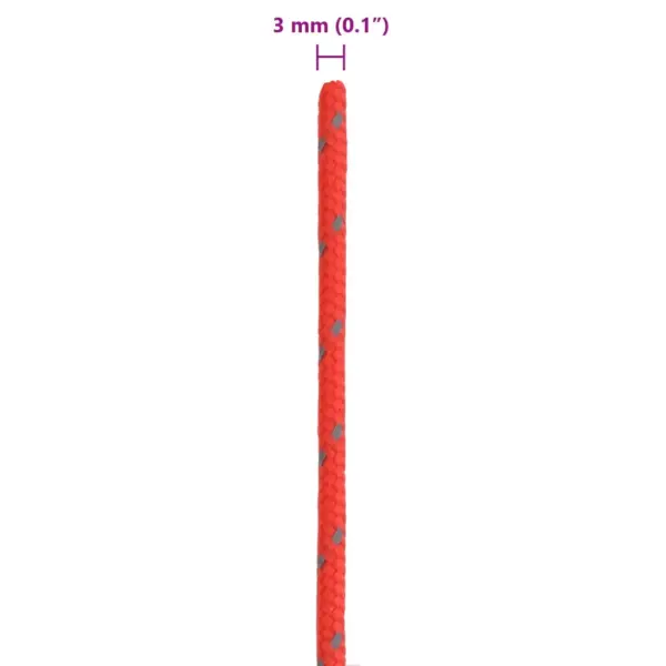 Helkuriga telginöör kinnitusaasadega, punane polüpropüleen, 50 m, 3 mm - 6