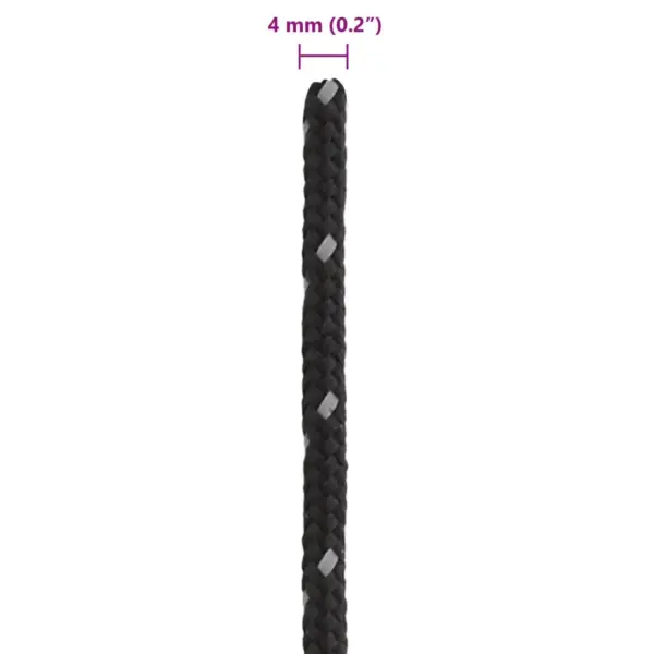Helkuriga telginöör alumiiniumist kinnitusaasadega, must, 50 m, 4 mm - 6