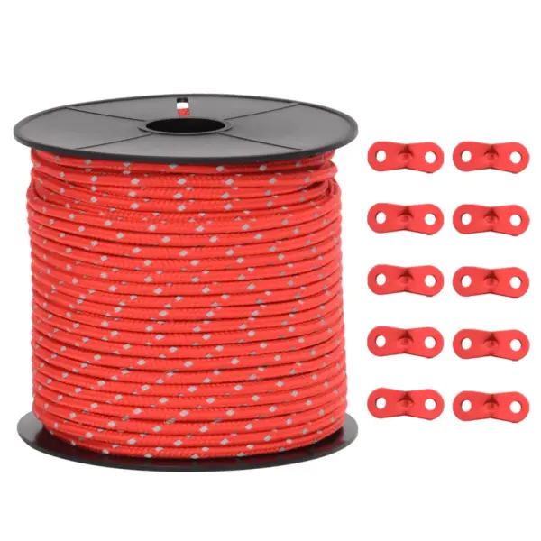 Helkuriga telginööri komplekt kinnitusaasadega, 50 m, 4 mm, punane - 2