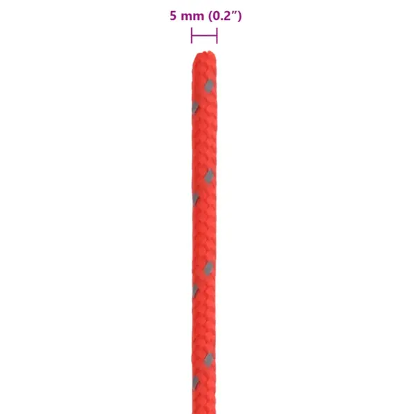 Helkuriga telginöör kinnitusaasadega, punane polüpropüleen, 50 m, 5 mm, kandevõime 200 kg - 6