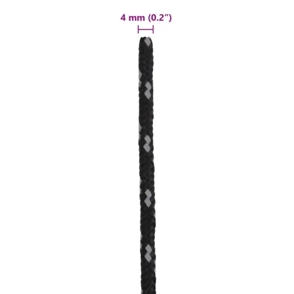 Helkuriga telginöörid alumiiniumkinnitustega, 8 tk, must, 4 m, 4 mm - 8