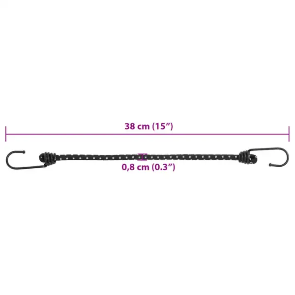 Helkurribaga bungee nöör konksudega, 50 tk, 38 cm, 50 kg - 7