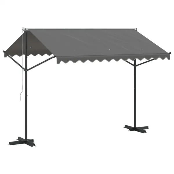 Iseseisev terrassivarikatus reguleeritava varjualaga, hall polüester, 3 x 3 m – 2