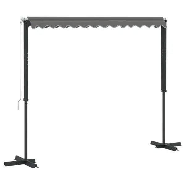Iseseisev terrassivarikatus reguleeritava varjualaga, hall polüester, 3 x 3 m – 3