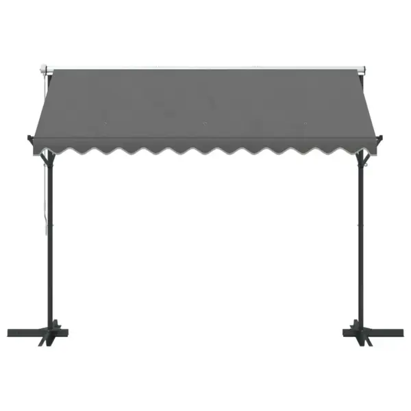 Iseseisev terrassivarikatus reguleeritava varjualaga, hall polüester, 3 x 3 m – 4