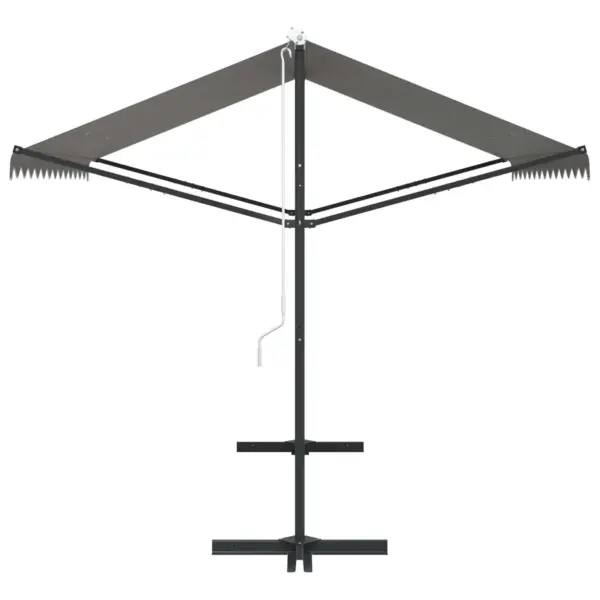 Iseseisev terrassivarikatus reguleeritava varjualaga, hall polüester, 3 x 3 m – 5