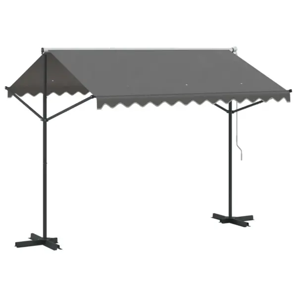 Iseseisev terrassivarikatus reguleeritava varjualaga, hall polüester, 3 x 3 m – 6