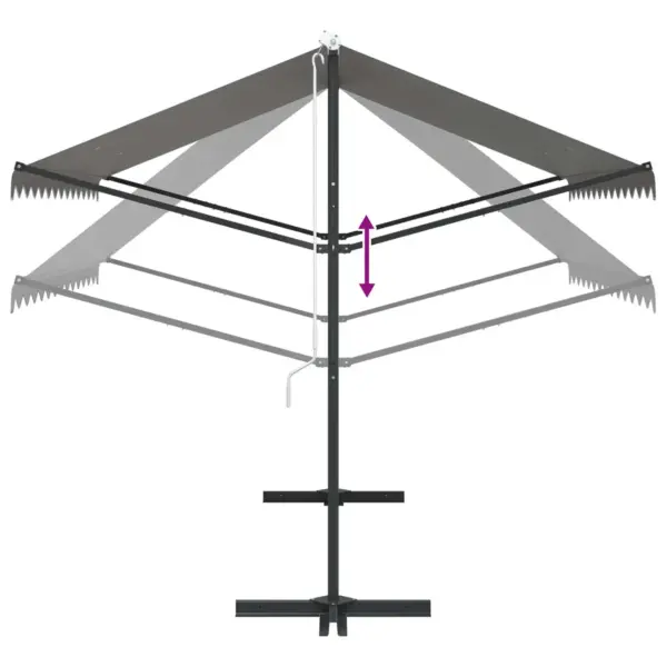 Iseseisev terrassivarikatus reguleeritava varjualaga, hall polüester, 3 x 3 m – 9