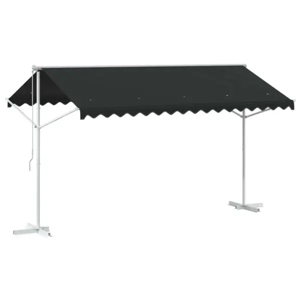 Iseseisev terrassivarikatus käsiväändaga, antratsiit, 4 x 3 m, polüester, terasraam – 2