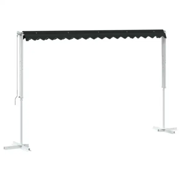 Iseseisev terrassivarikatus käsiväändaga, antratsiit, 4 x 3 m, polüester, terasraam – 3