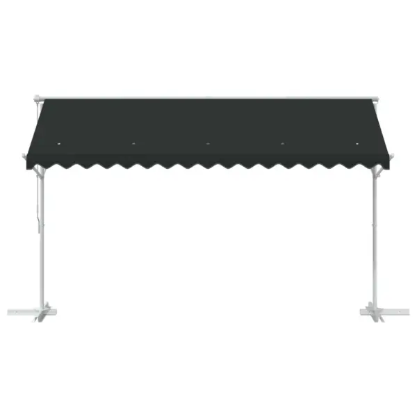 Iseseisev terrassivarikatus käsiväändaga, antratsiit, 4 x 3 m, polüester, terasraam – 4