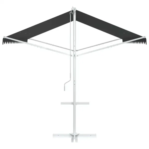 Iseseisev terrassivarikatus käsiväändaga, antratsiit, 4 x 3 m, polüester, terasraam – 5