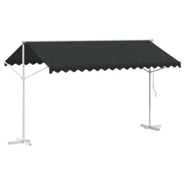 Iseseisev terrassivarikatus käsiväändaga, antratsiit, 4 x 3 m, polüester, terasraam – 6