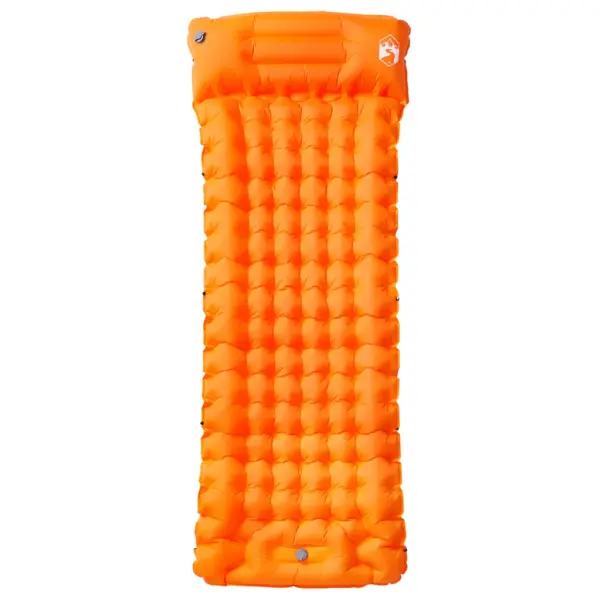 Isetäituv matkamadrats padja ja jalgpumbaga, 1 inimesele, oranž, 200 x 75 x 10,5 cm – 2