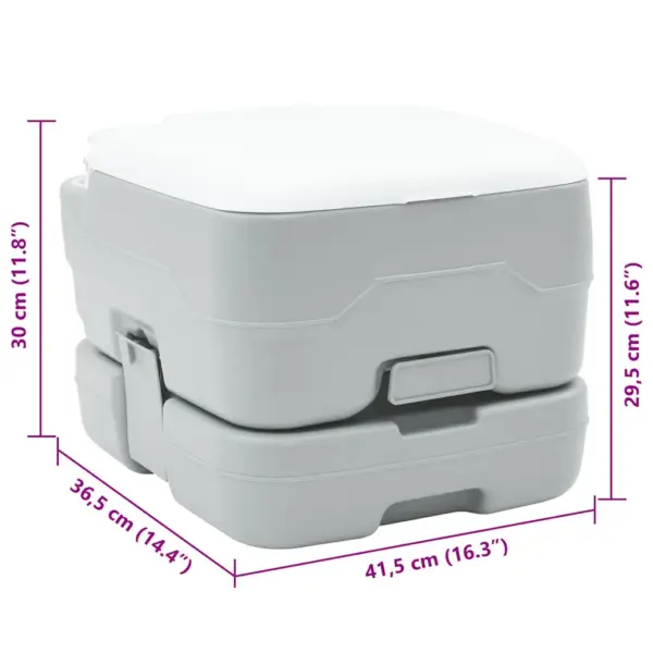 Kaasaskantav kemikaaltualett, hall-valge, 41,5 x 36,5 x 30 cm, max 200 kg - 12