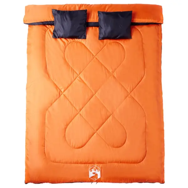 Kahekohaline 3–4 hooaja magamiskott patjadega, kaheseks jagatav, oranž/must, 220 x 150 cm – 2