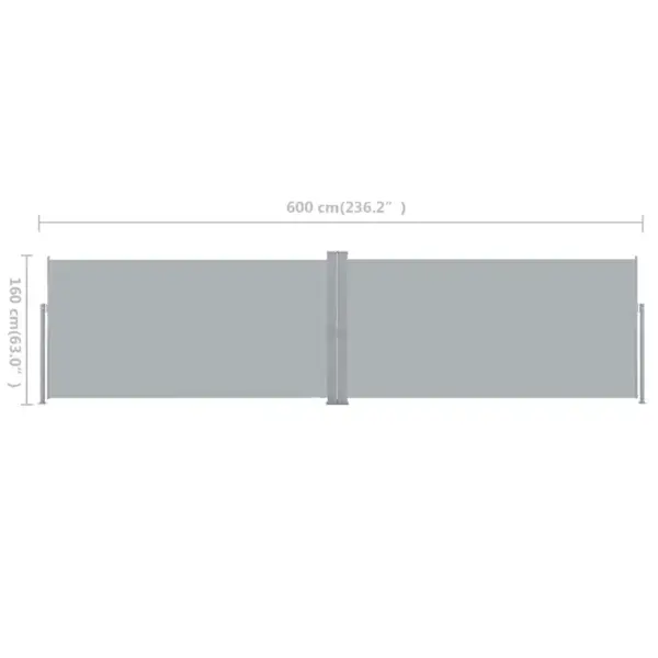 Kahepoolne lahtitõmmatav külgmarkiis terrassile, hall, 160 x 600 cm – 10