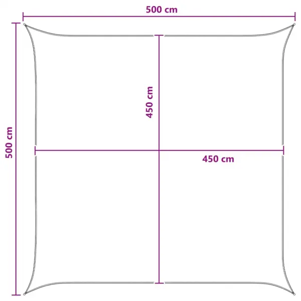 Ruudukujuline HDPE päikesepuri helehall-valge, 5 x 5 m – 8