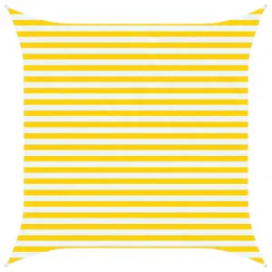 Kandiline päikesepuri, kollane-valge, 3 x 3 m, 100% polüester Oxford