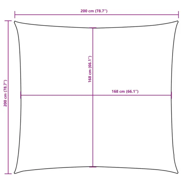 Veekindel kandiline päikesepuri, 2 x 2 m, kreemjasvalge, PU-kattega oxford-kangas – 10