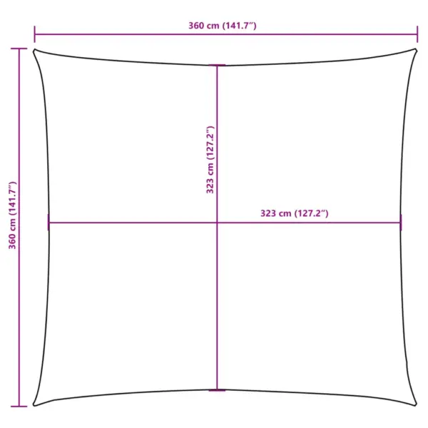 Vettpidav kandiline päikesepuri oxford-kangast, terrakota, 3,6 x 3,6 m – 10