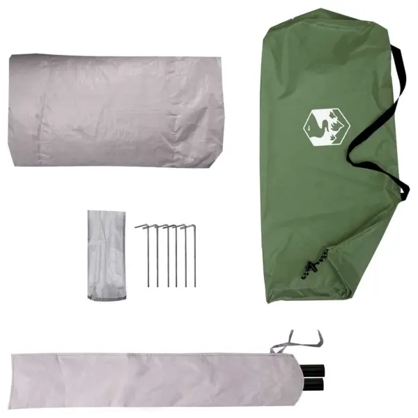 Kerge seljakotitelk 2 inimesele, roheline, 185T polüester PU-kattega, 225 x 130 x 142 cm – 8