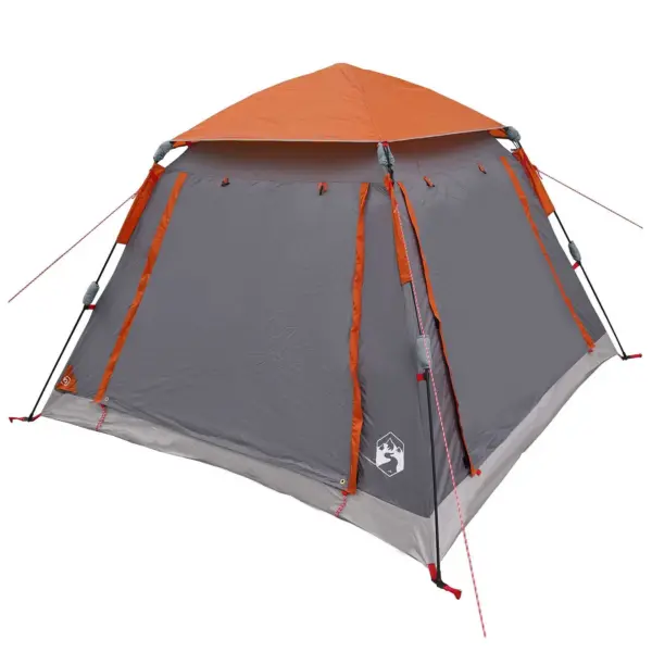 Kiirpaigaldusega 3-kohaline telk vihmakattega, hall/oranž 185T polüester, 205 x 205 x 143 cm – 2