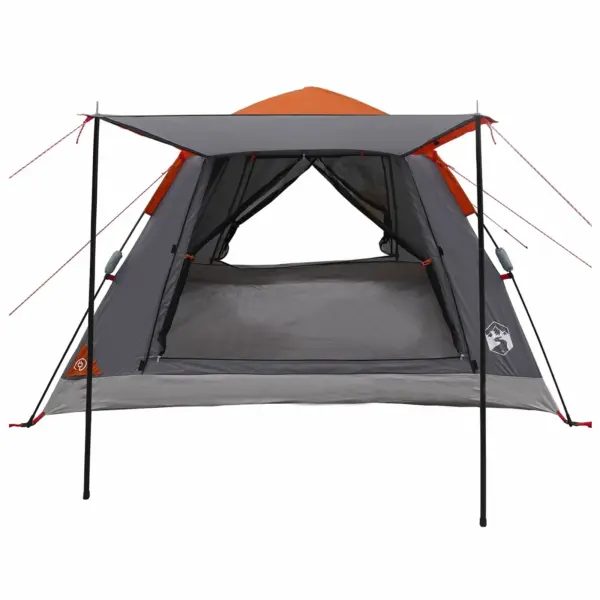 Kiirpaigaldusega 3-kohaline telk vihmakattega, hall/oranž 185T polüester, 205 x 205 x 143 cm – 5