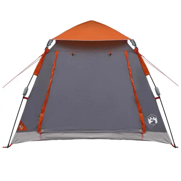 Kiirpaigaldusega 3-kohaline telk vihmakattega, hall/oranž 185T polüester, 205 x 205 x 143 cm – 6