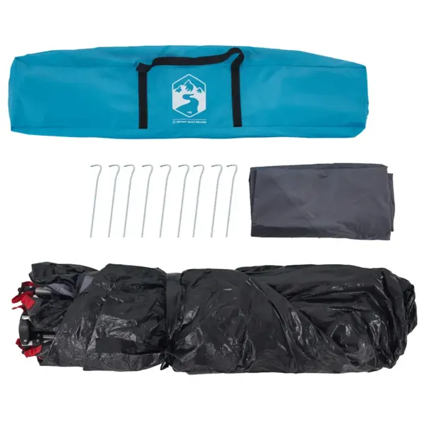 Kiirvabastusega kuppelmatkatelk 4 inimesele, sinine, 255 x 222 x 165 cm – 10