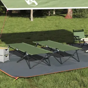 Kokkuklapitav telgvoodi komplekt, 2 tk, roheline, Oxford-kangast, 206 x 76 x 47 cm