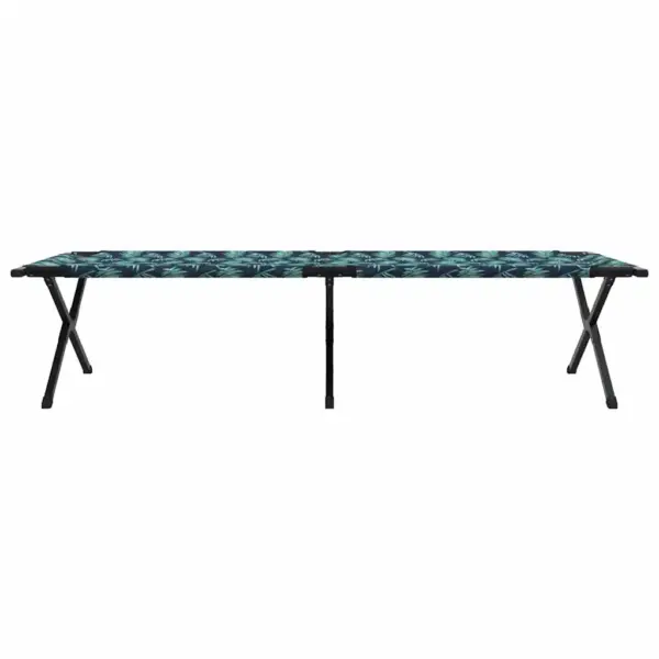 Kokkuklapitav telkimisvoodi lehemustriga, metsaroheline, 210 x 80 x 46 cm - 6