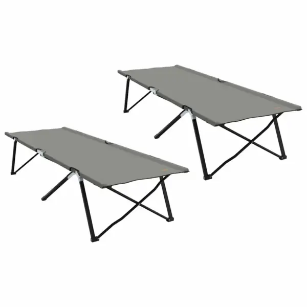 Kokkuklapitavad telgvoodid, 2 tk, hall, Oxford-kangas ja terasraam, 206 x 76 x 47 cm - 2