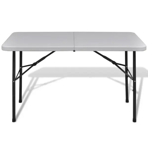 Kokkupandav aialaud kandekäepidemega, 122 x 60 x 74 cm, valge HDPE lauaplaat ja terasraam - 2