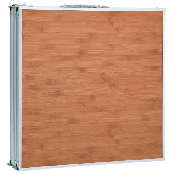 Kokkupandav alumiiniumist matkalaud reguleeritava kõrgusega, pruun MDF-plaadiga, 180 x 60 cm - 5