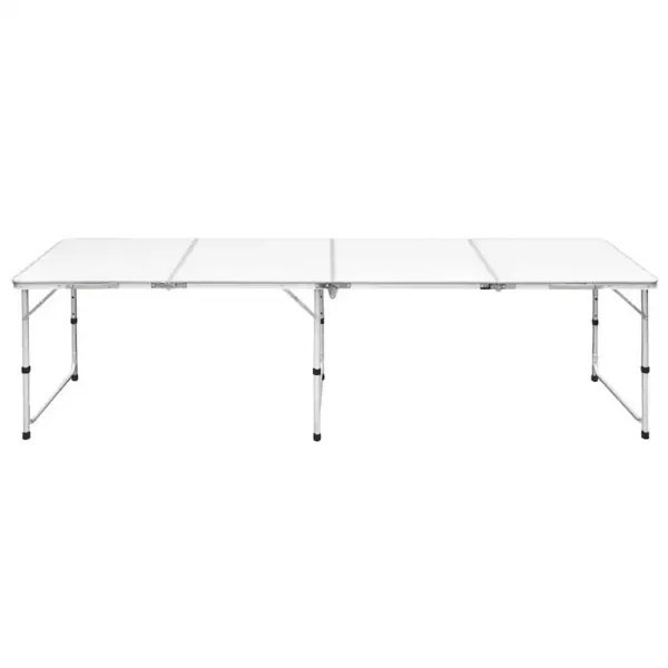 Kokkupandav alumiiniumist matkalaud reguleeritava kõrgusega, 240 x 60 cm, valge - 2