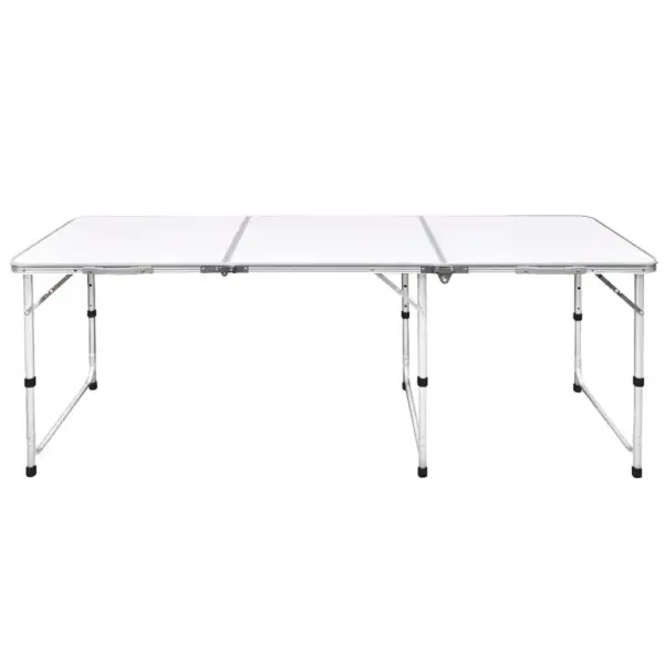 Kokkupandav matkalaud reguleeritava kõrgusega, valge, 180 x 60 cm - 2