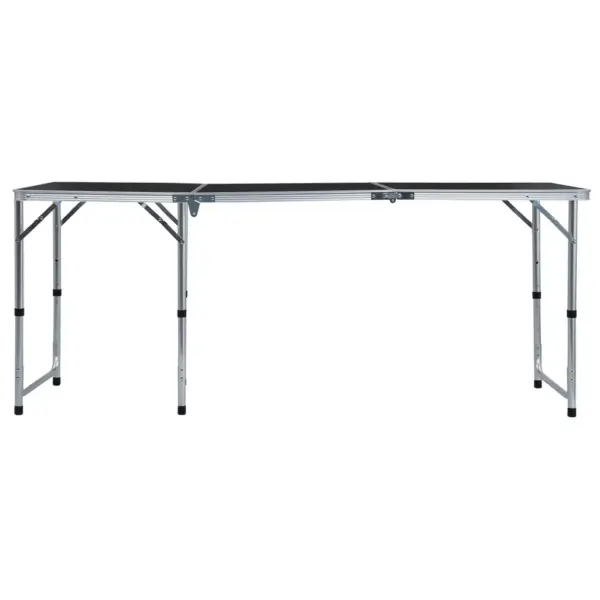 Kokkupandav reguleeritava kõrgusega matkalaud, hall, alumiinium ja MDF, 180 x 60 cm - 3