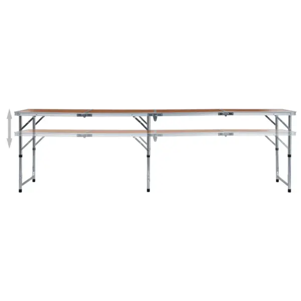 Kokkupandav matkalaud reguleeritava kõrgusega, alumiinium/MDF, 240 x 60 cm - 4