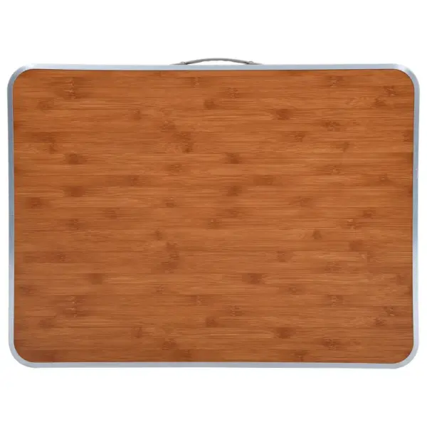 Kokkupandav matkalaud käepidemega, pruun MDF lauaplaat, alumiiniumraam, 80 x 60 cm – 5