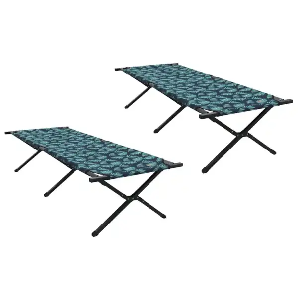 Kokkupandav telgvoodi komplekt, 2 tk, metsamustriga Oxfordi kangas, terasraam, 210 x 80 x 46 cm – 2