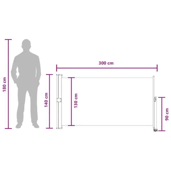 Kokkupandav terrassi külgmarkiis privaatsuseks, 100% polüester, metallraam – 8