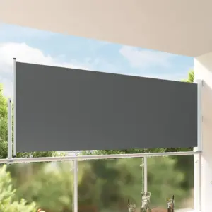 Kokkupandav terrassi külgmarkiis privaatsuse ja tuulekaitseks, 100% polüester, metallraam, kuni 300 cm