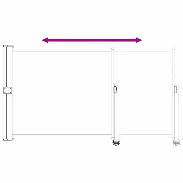 Kokkupandav terrassi külgmarkiis privaatsuse ja tuulekaitseks, 100% polüester, metallraam, kuni 300 cm – 7
