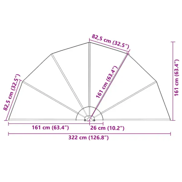 Kokkupandav terrassi külgmarkiis, terrakota, 200 cm - 10