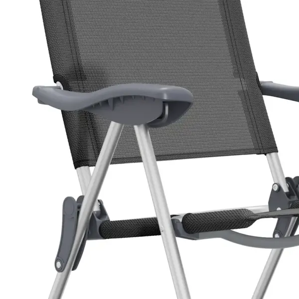 Kokkupandavad reguleeritavad matkatoolid polsterdatud peatoega, 2 tk, must, alumiinium, 57 x 73,5 x 111 cm - 10