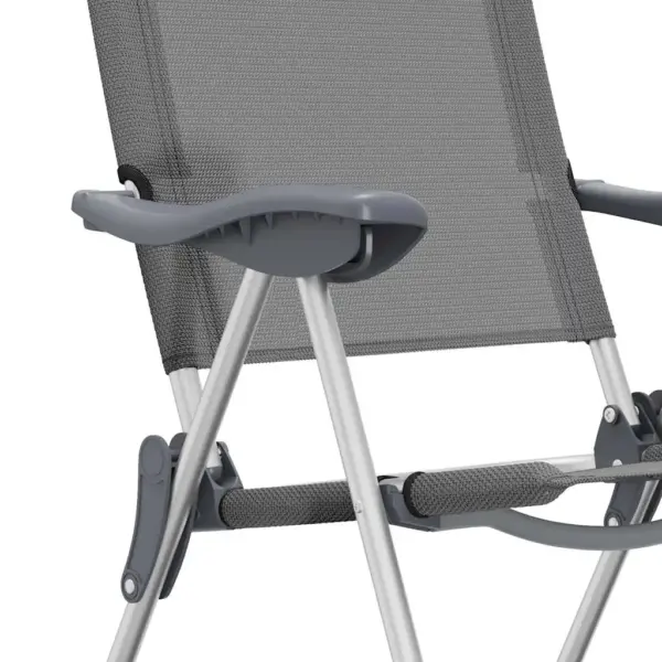 Kokkupandavad reguleeritavad matkatoolid polsterdatud peatoega, 4 tk, hall, anodeeritud alumiiniumraam, 57 x 73,5 x 111 cm - 10
