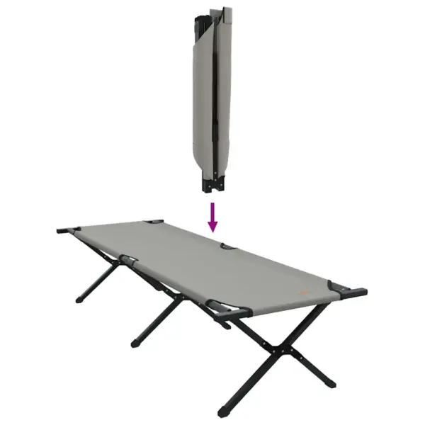Kokkupandavad telgvoodid, 2 tk, hall Oxfordi kangas, terasraam, 193 x 69 x 45 cm – 11