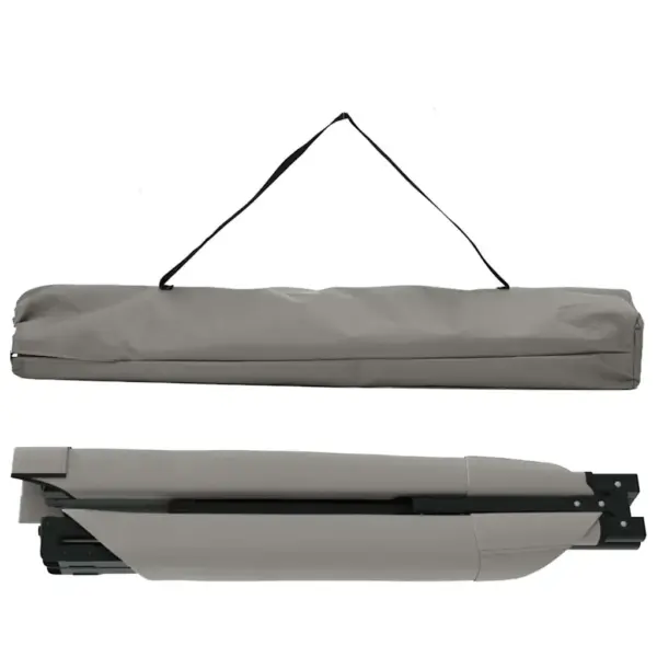 Kokkupandavad telgvoodid, 2 tk, hall Oxfordi kangas, terasraam, 193 x 69 x 45 cm – 6