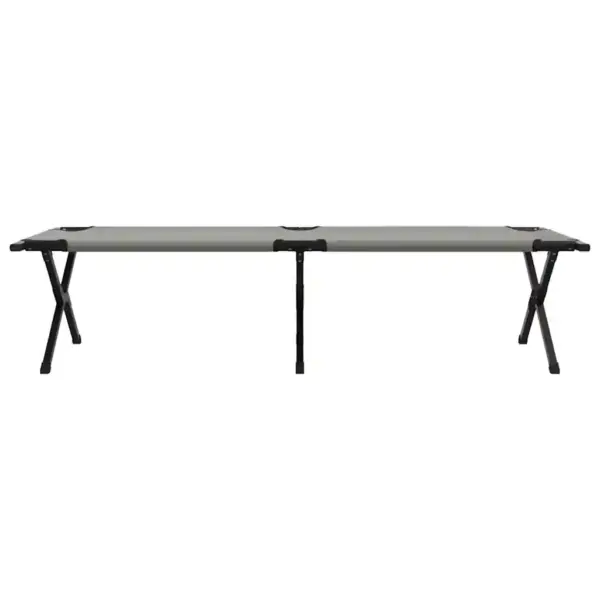 Kokkupandavad telgvoodid, 2 tk, hall Oxfordi kangas, terasraam, 193 x 69 x 45 cm – 7